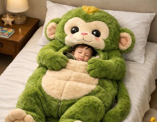 Fluffy Monkey Sleeping Bag | Plush Perfection You Can Sleep In monkey-shaped sleeping bags