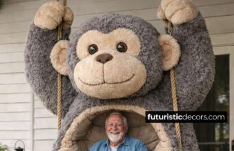 Monkey Shaped Hanging Swing | Cozy, Plush & Incredibly Fun Giant Monkey Hanging Swing