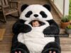 Panda Sleeping Bags with Zipper Closure & Hidden Pockets panda-shaped sleeping bag