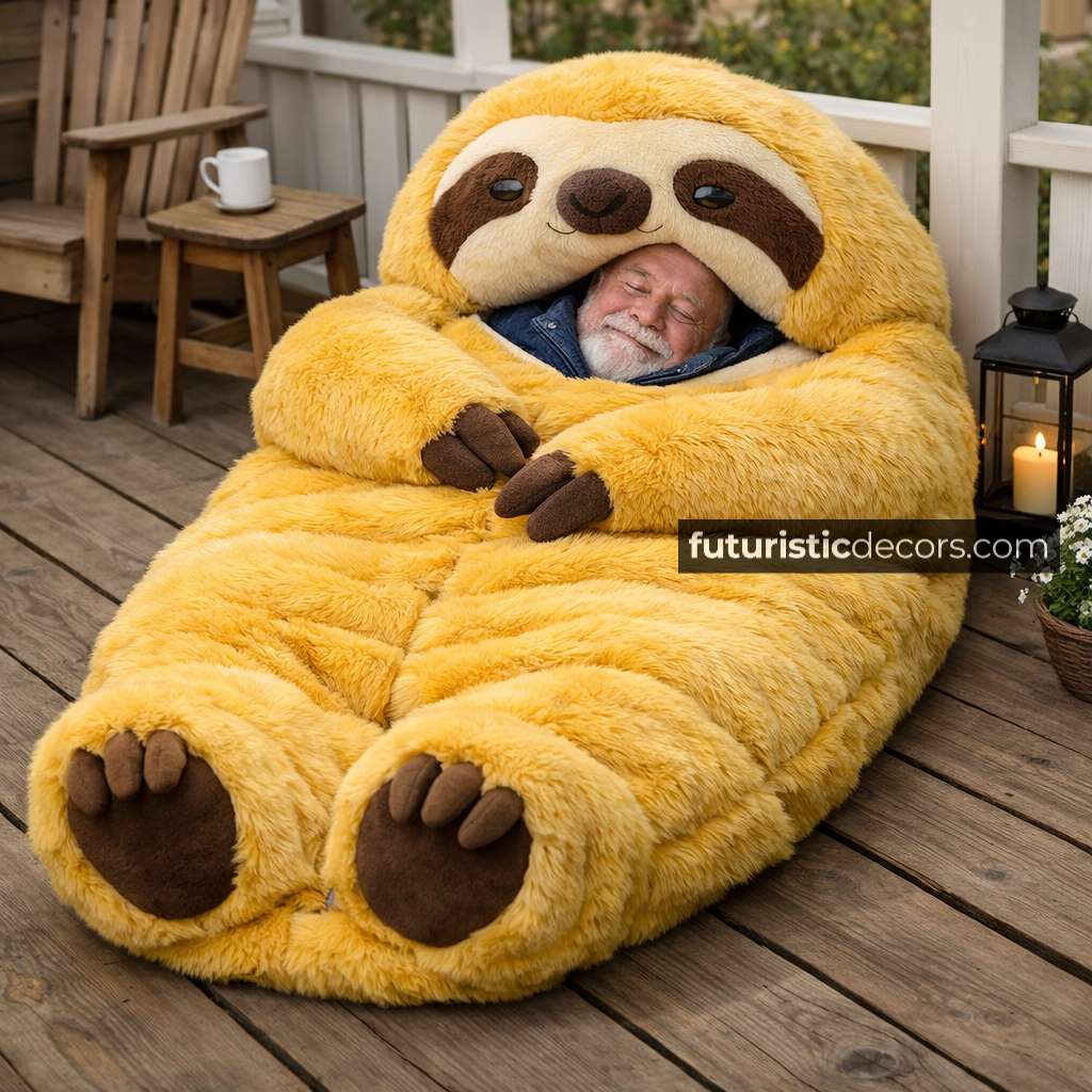 sloth-shaped sleeping bags
