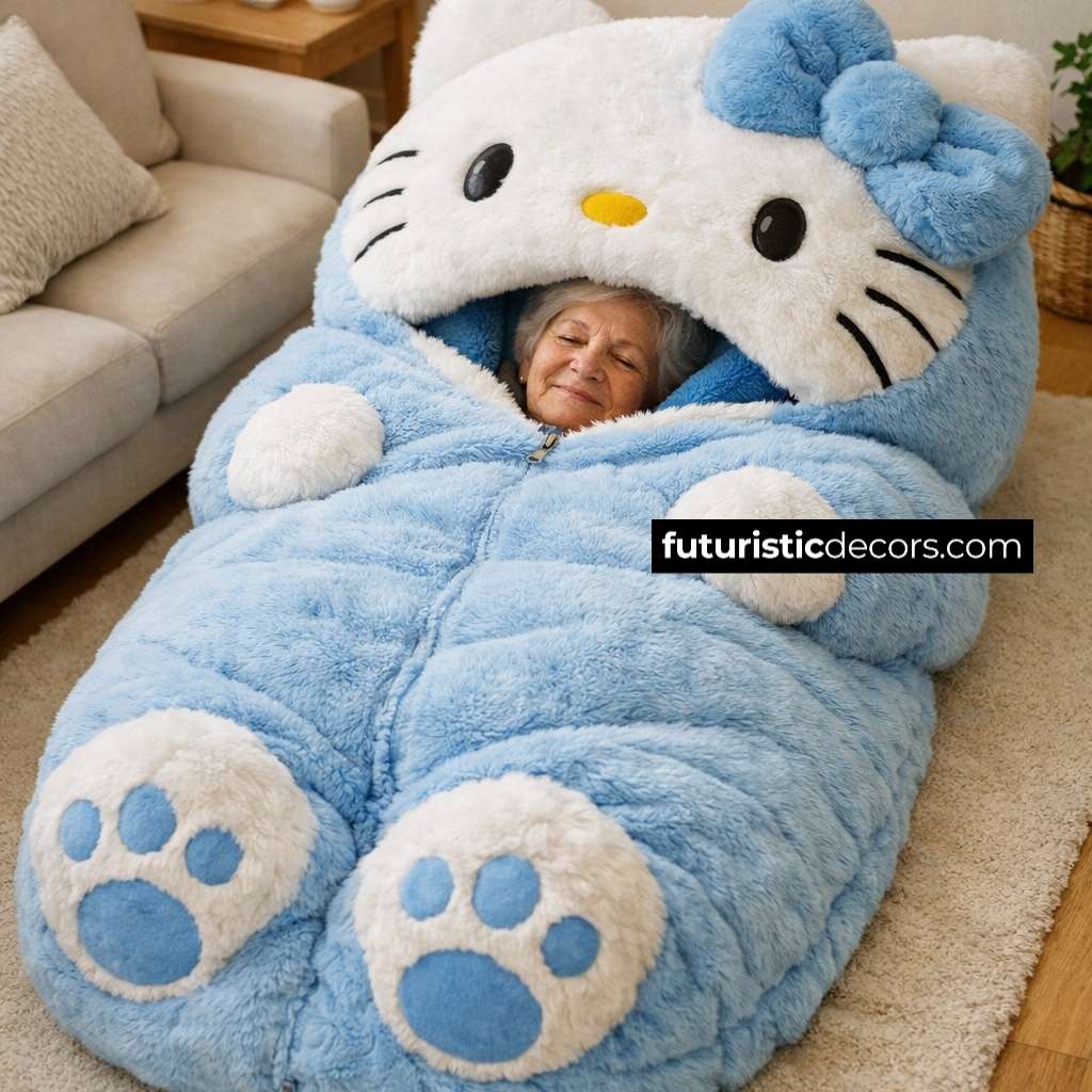 Unveiling the Cute Hello Kitty Sleeping Bag in Plush Pastel Colors Hello Kitty Shaped Sleeping Bag