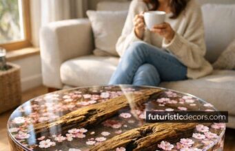 Cherry Blossom Epoxy Table inspiration for Luxury Living Rooms Cherry Blossom Epoxy Table