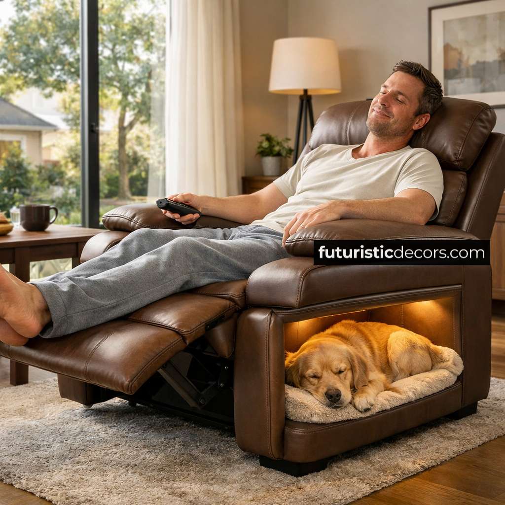 recliner built-in dog pod