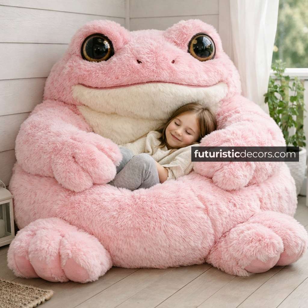 Fluffy Frog Bean Bag