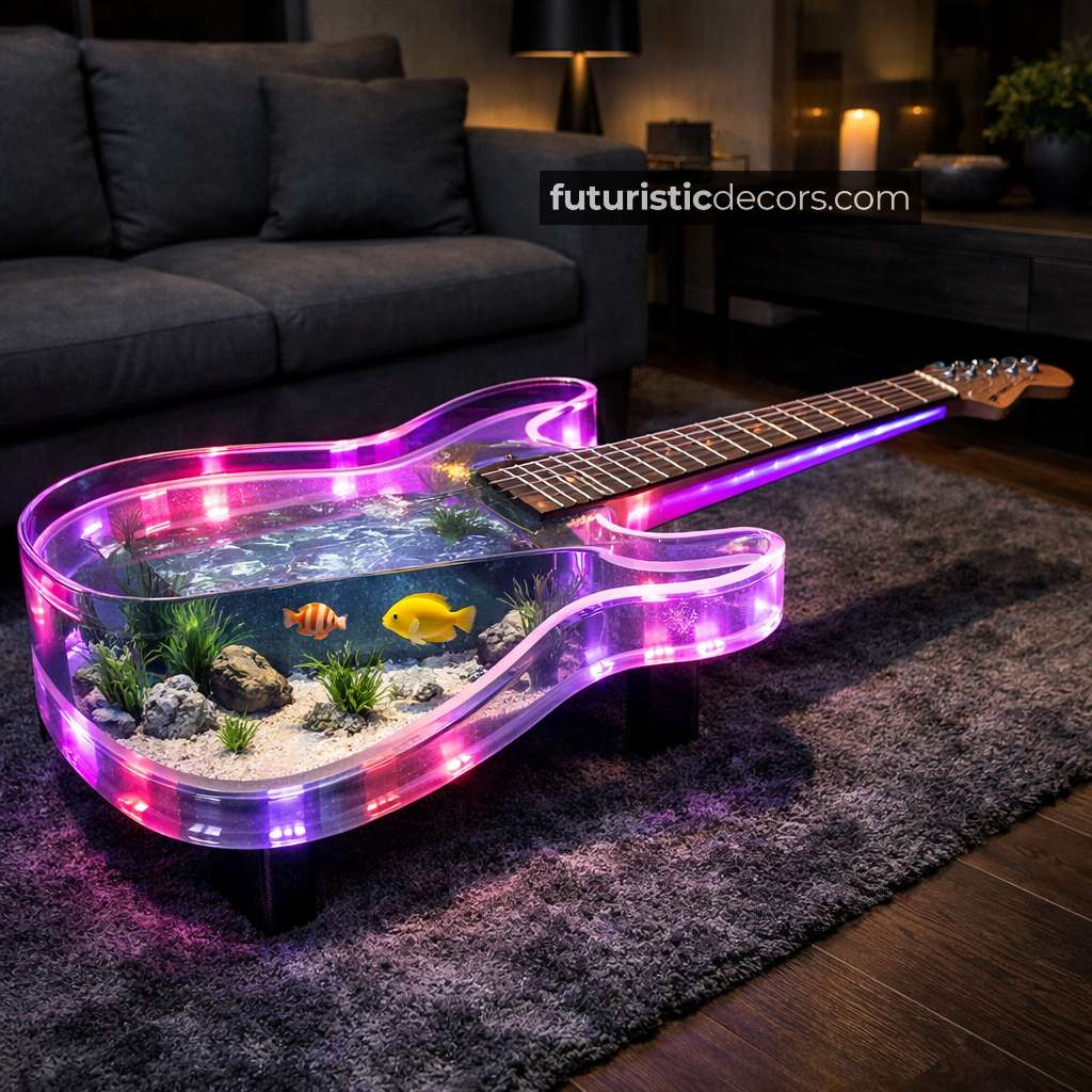 Guitar Aquarium Coffee Tables
