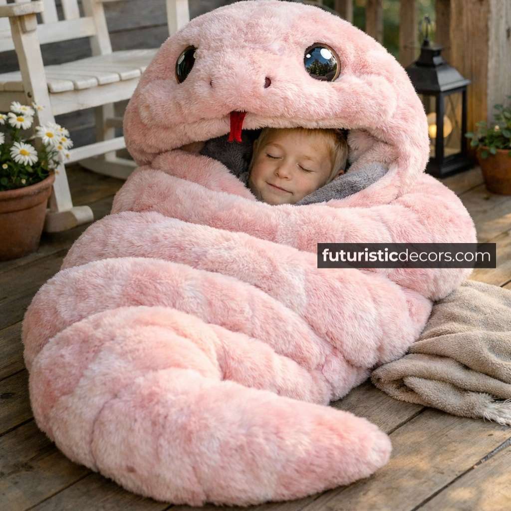 snake-shaped sleeping bag