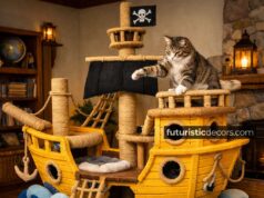 Wooden Ship Cat Playground — Cozy Hideouts & Scratching pirate ship cat playground