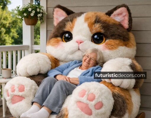 Fluffy Cat Rocking Chairs – Soft, Stylish, and Adorable cat-shaped rocking chair