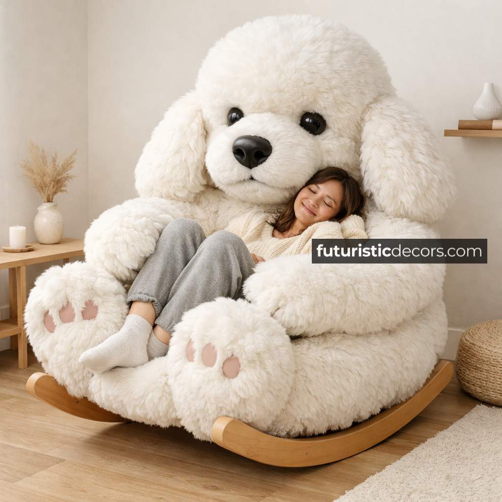 Fluffy Dog Rocking Chair