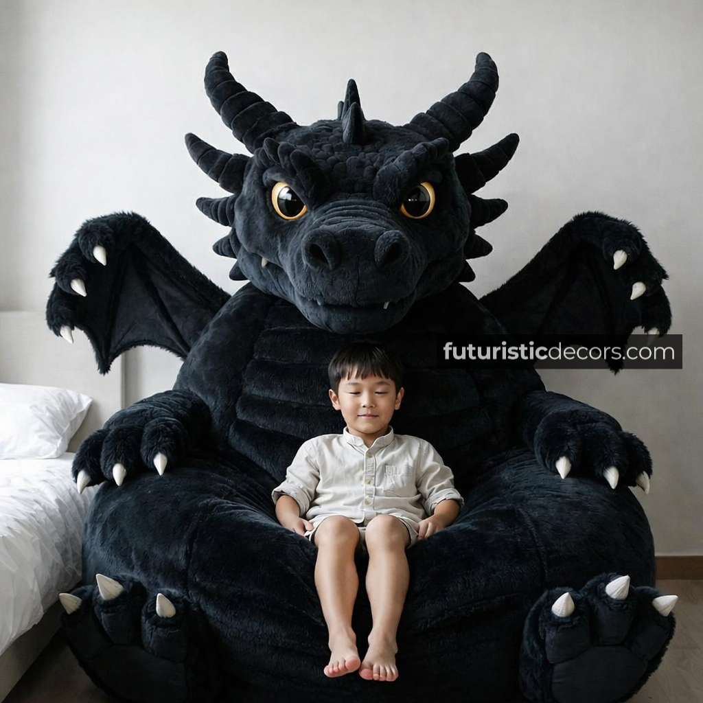 Fluffy Dragon Bean Bag