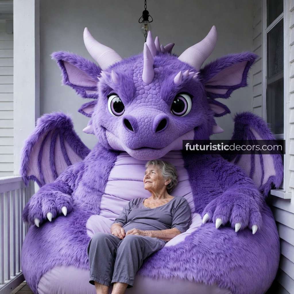 Fluffy Dragon Bean Bag