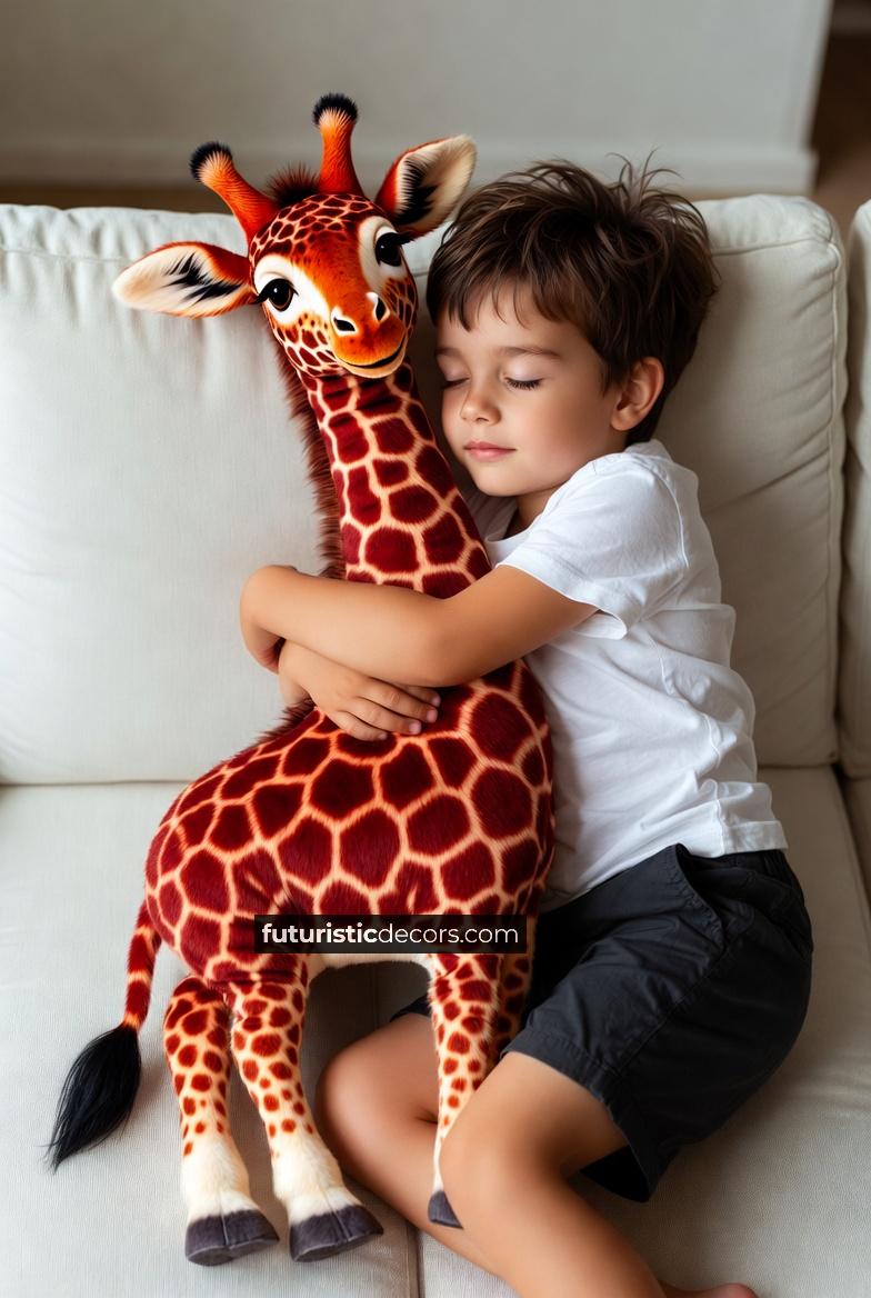 Fluffy Giraffe Hug Pillow