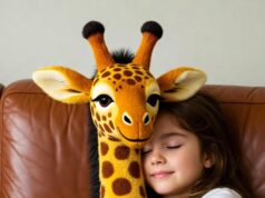 Fluffy Giraffe Hug Pillow in Pink, Purple, Red, Yellow & More Fluffy Giraffe Hug Pillow