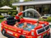 Inflatable Firetruck Pool | A Bold Summer Garden Statement Inflatable Firetruck Pool