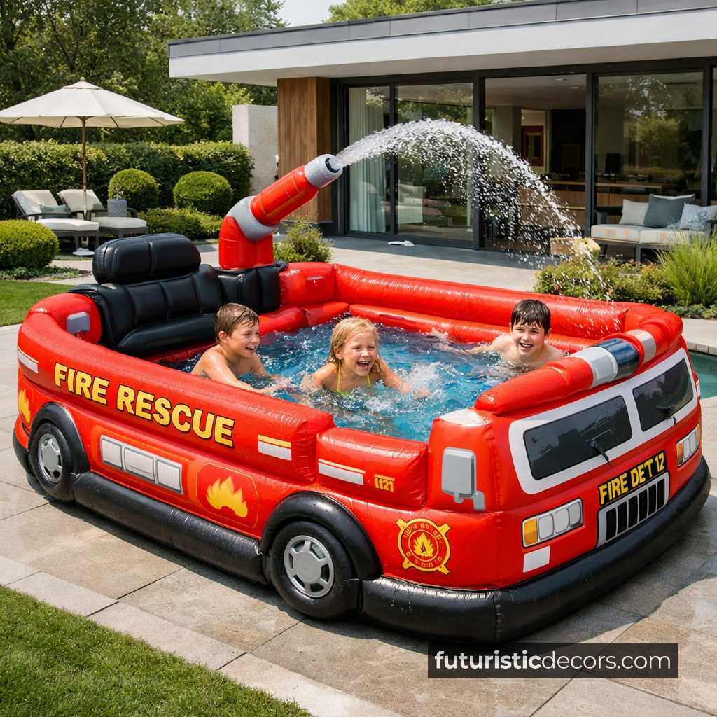 Inflatable Firetruck Pool