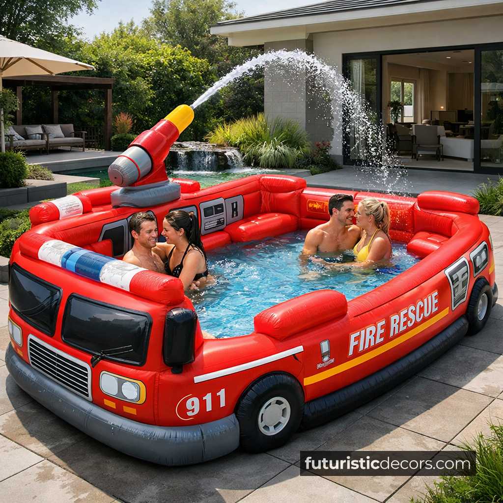 Inflatable Firetruck Pool