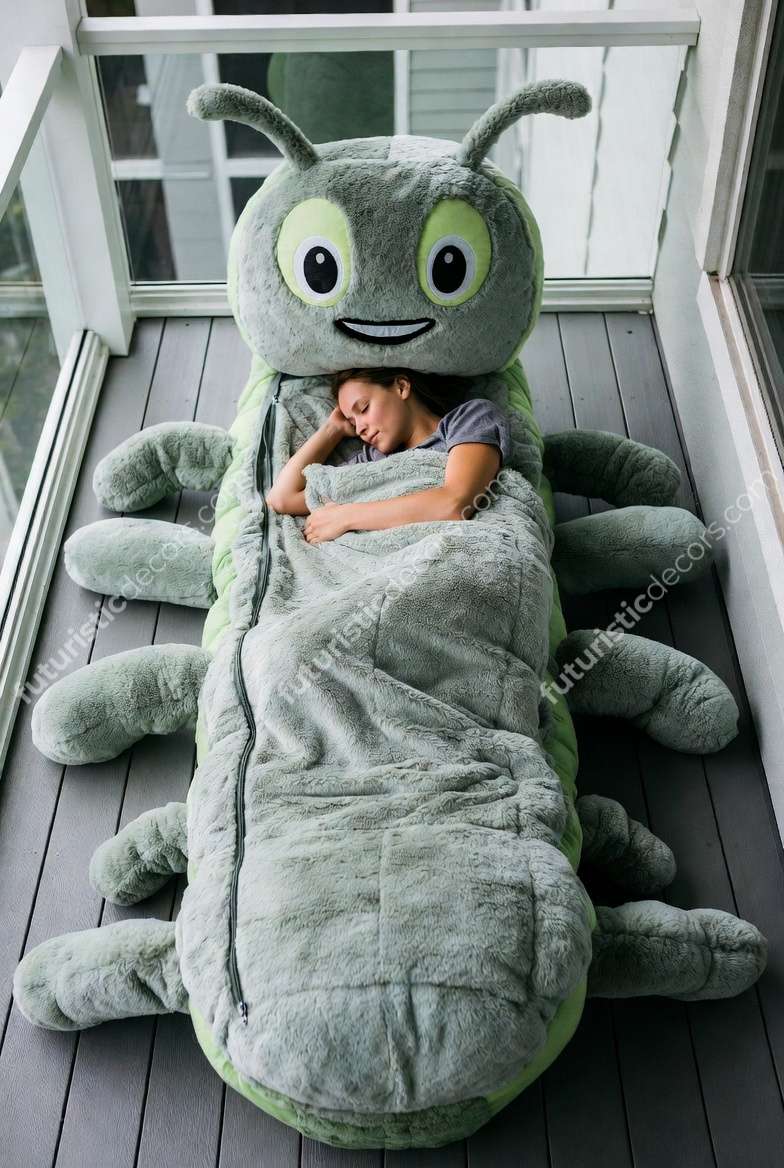 caterpillar-shaped sleeping bag