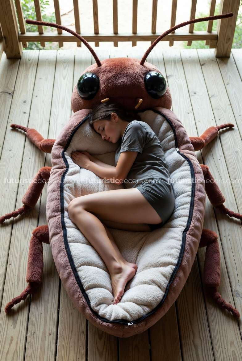 Cockroach-shaped sleeping bags