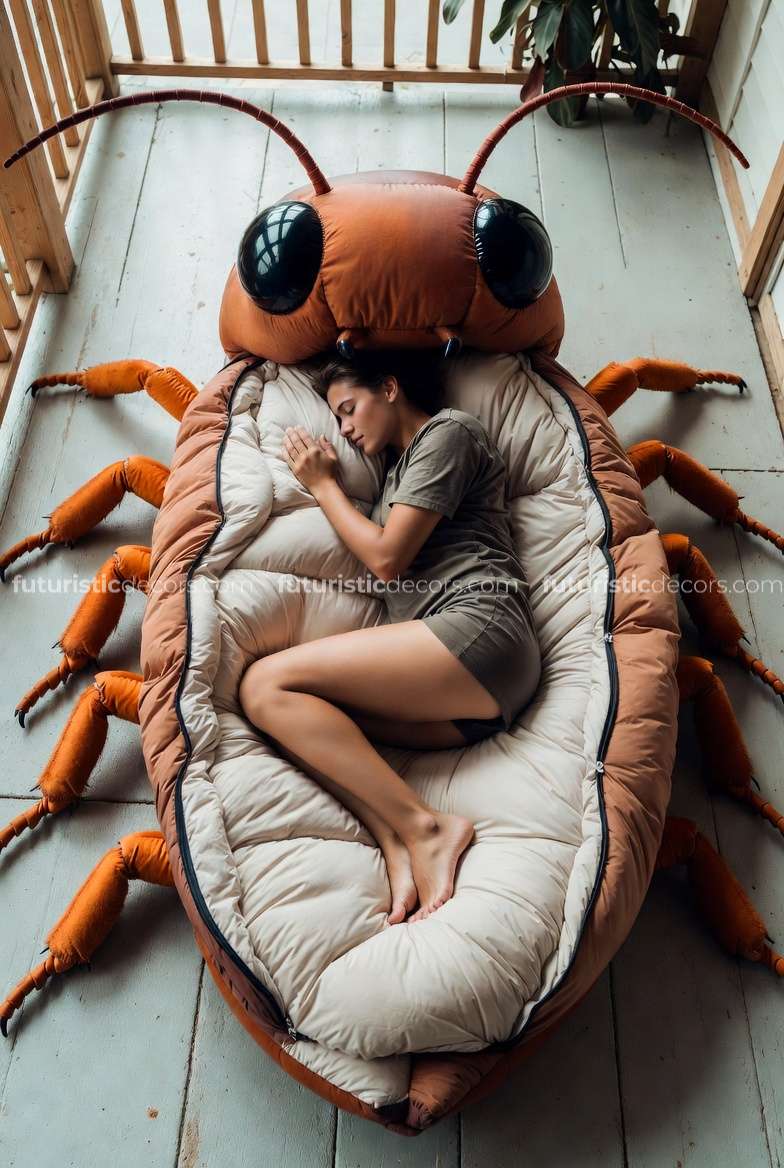 Cockroach-shaped sleeping bags