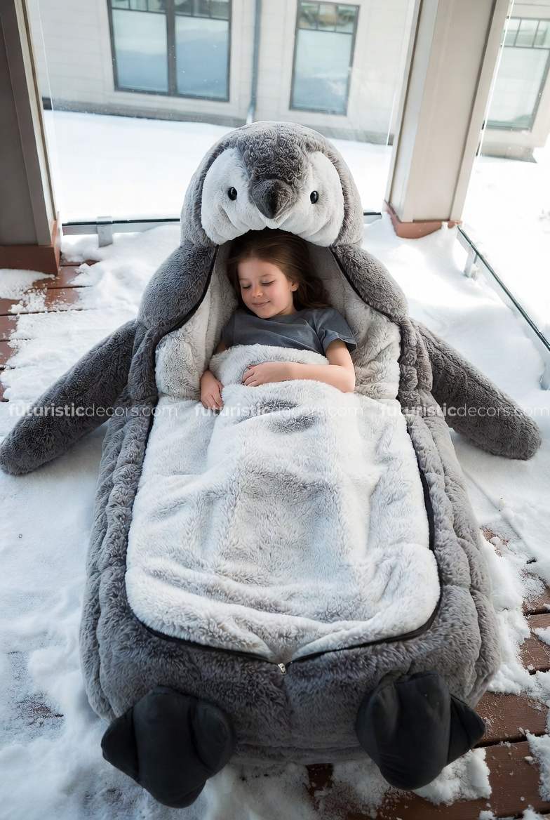 penguin-shaped sleeping bags