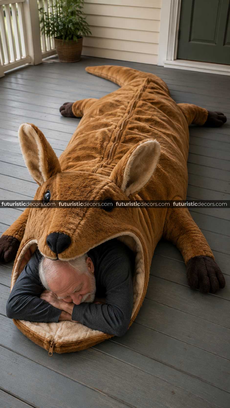 kangaroo-shaped sleeping bag