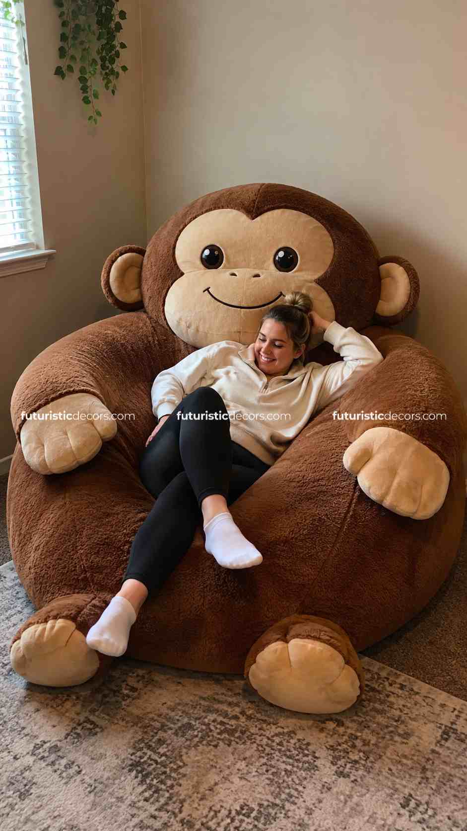 Fluffy Monkey Bean Bag