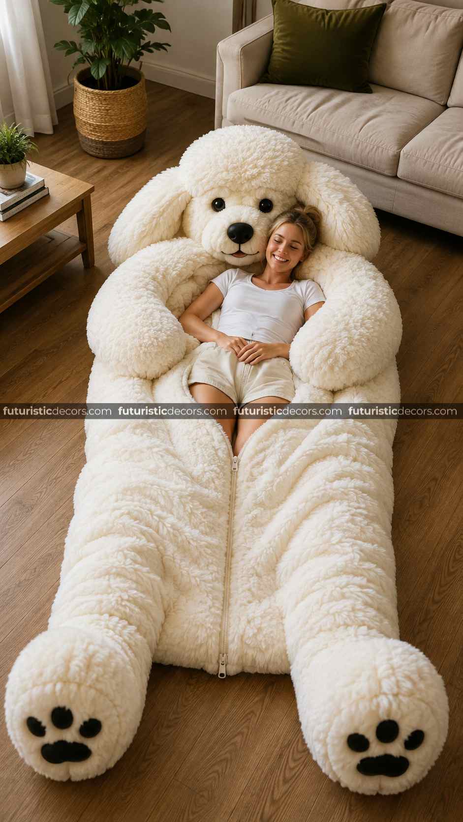 poodle dog-shaped sleeping bag