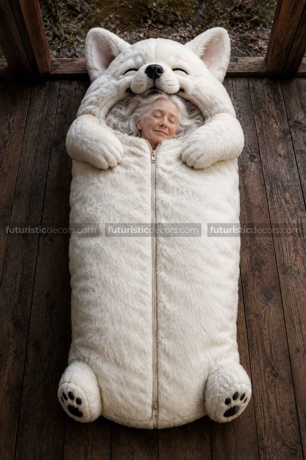 fluffy corgi-shaped sleeping bags