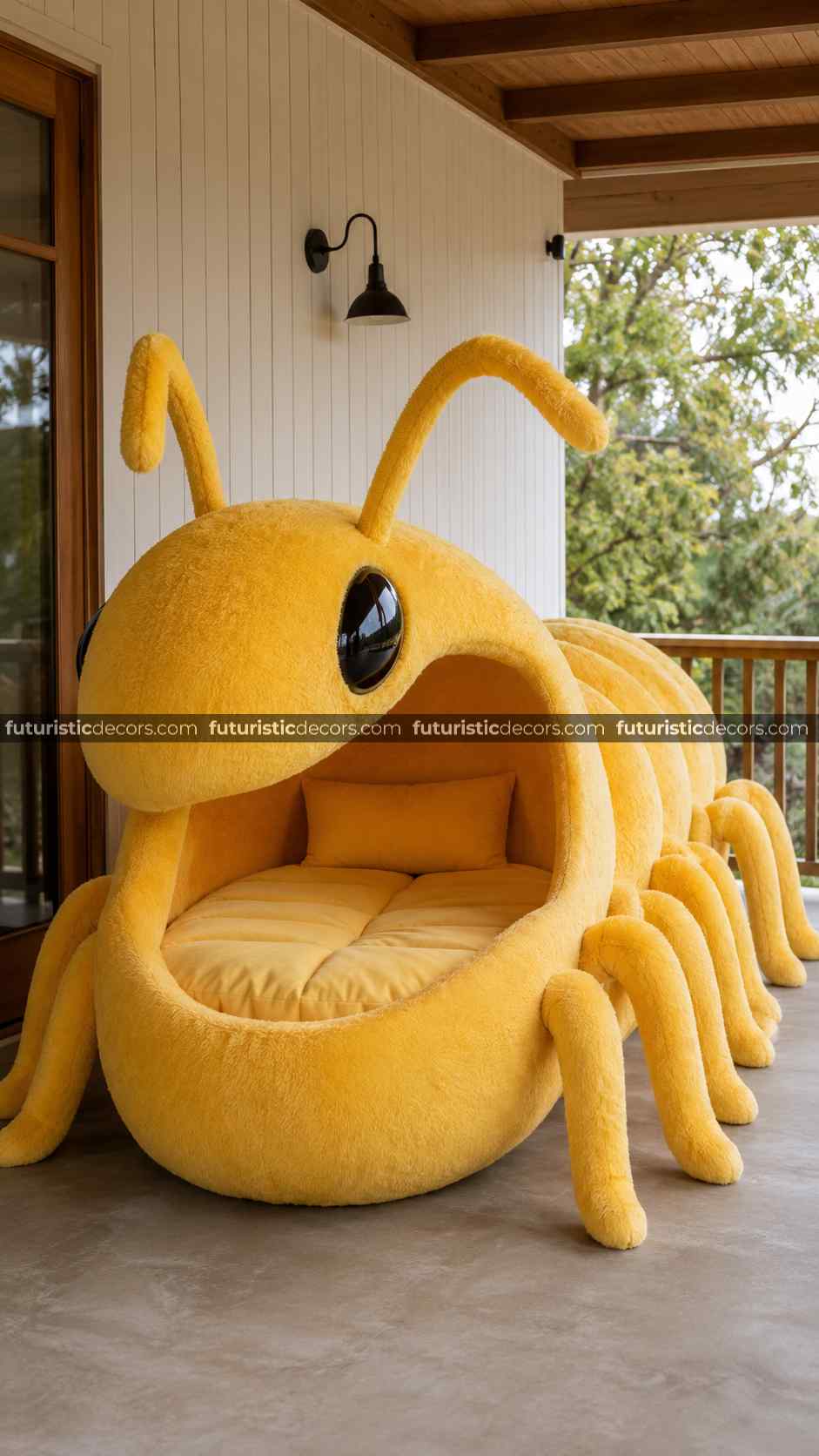 fluffy ant shaped lounger pods