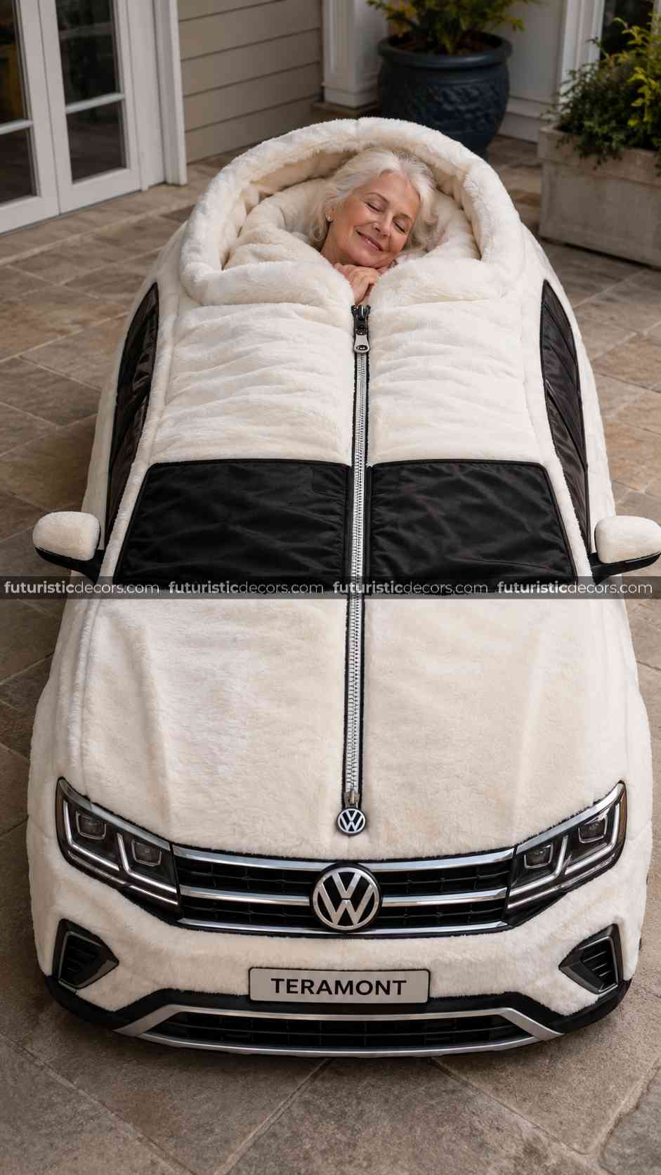 Volkswagen car-shaped sleeping bag