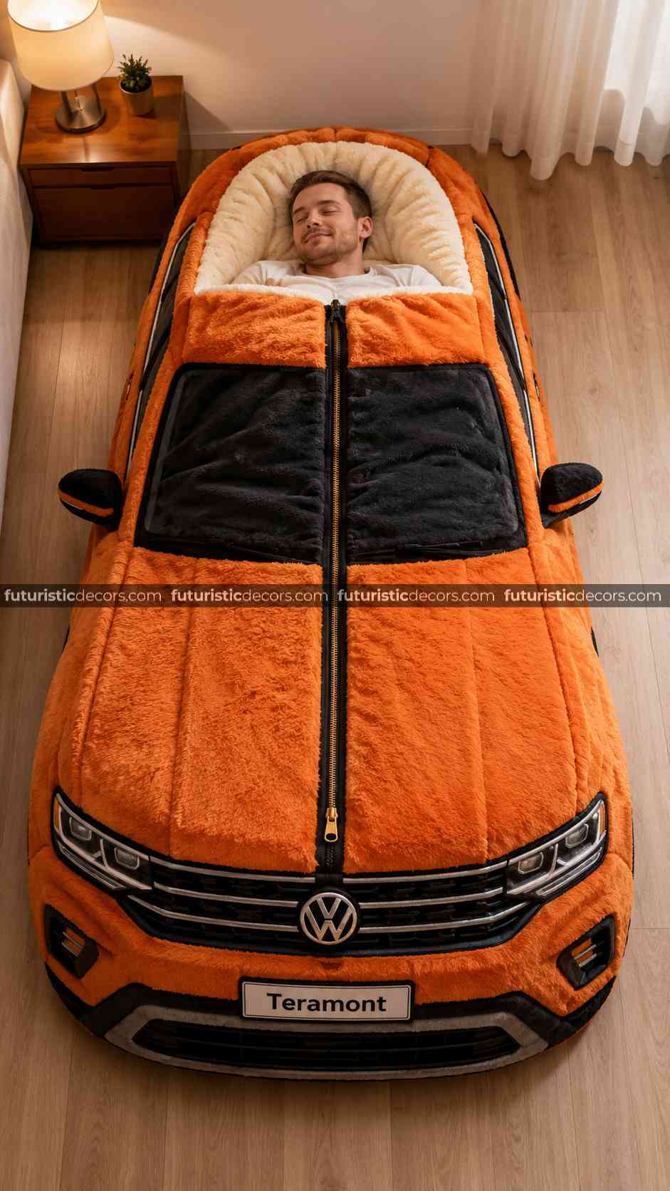 Volkswagen car-shaped sleeping bag