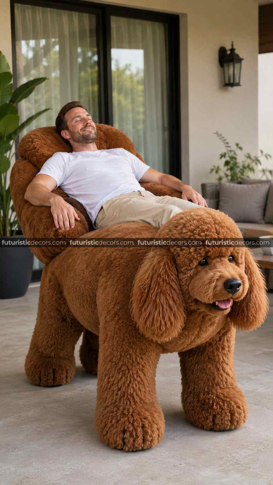 fluffy poodle shaped walking recliner