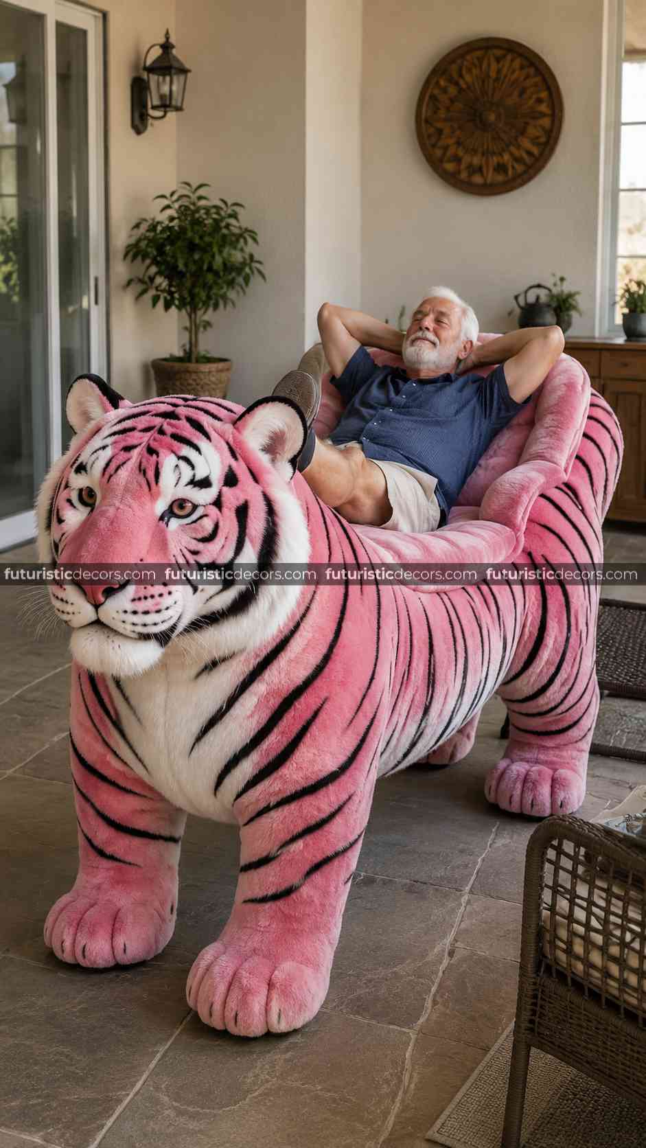 fluffy tiger-shaped recliners
