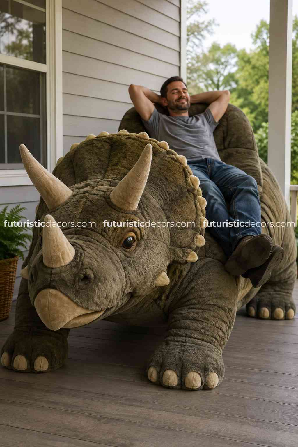 Fluffy Dinosaur-Shaped Recliner