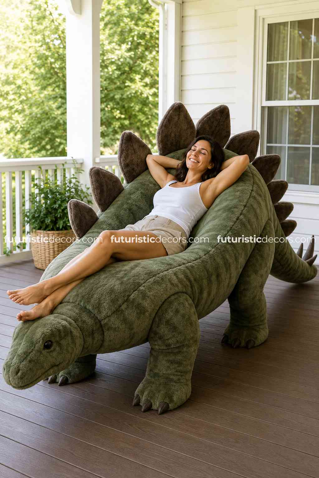 Fluffy Dinosaur-Shaped Recliner