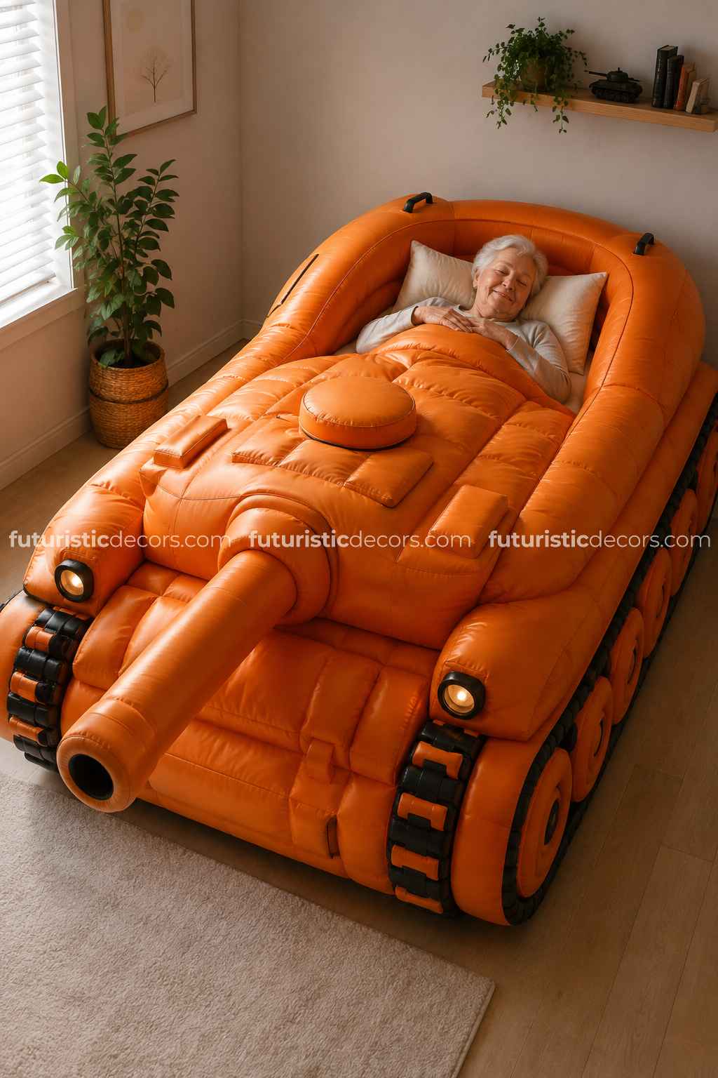 tank-shaped foam bed
