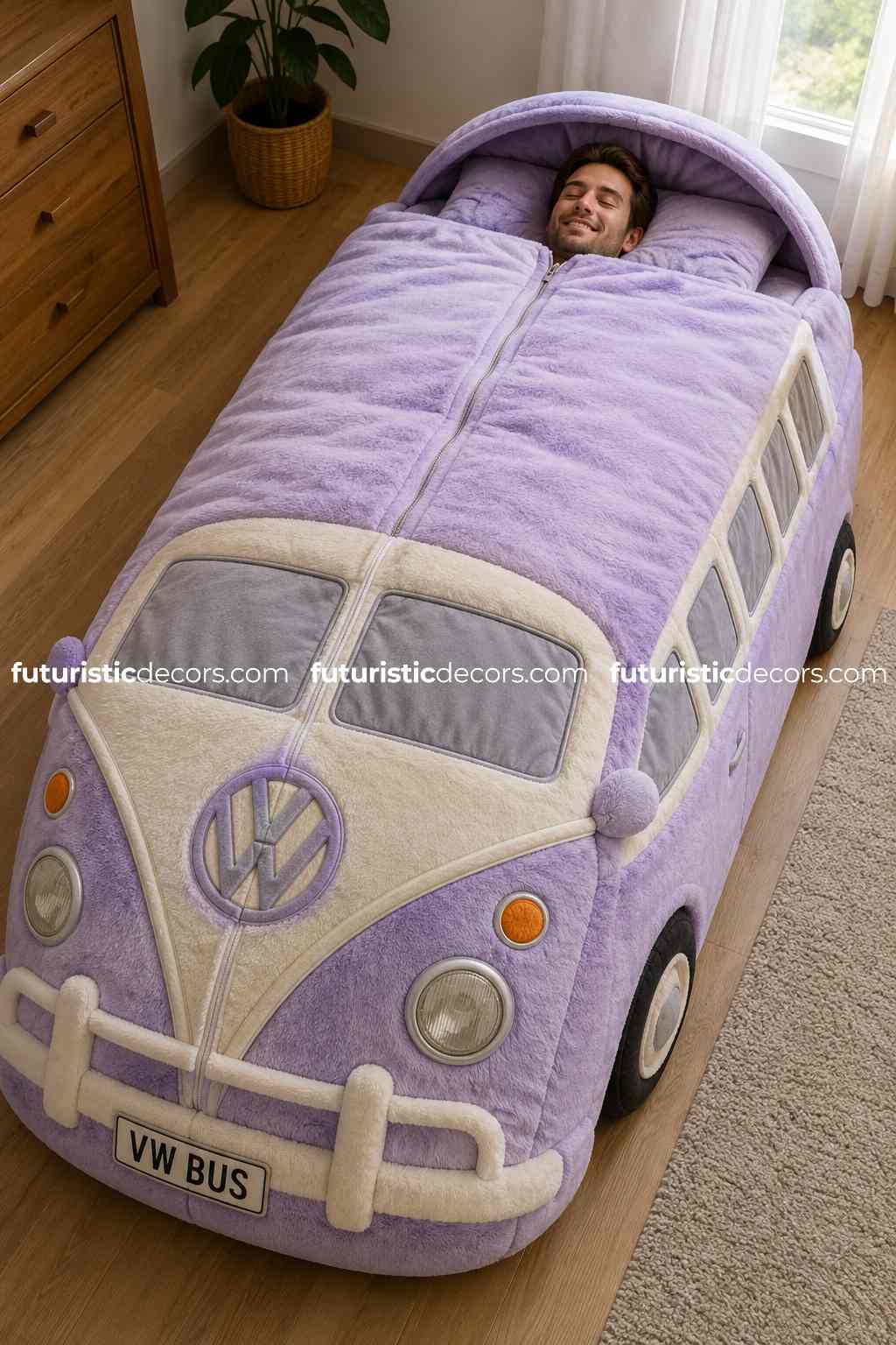 Volkswagen bus shaped sleeping bag
