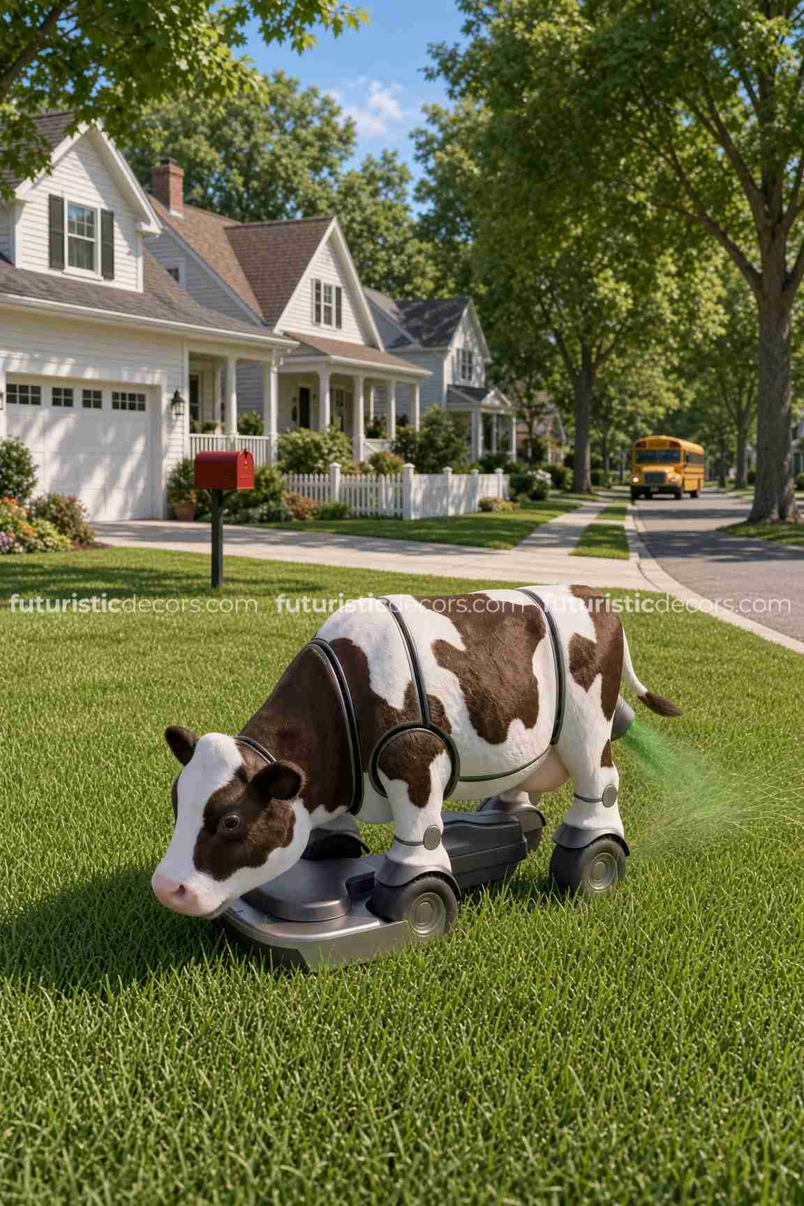 Cow-Shaped Lawnmower Robot