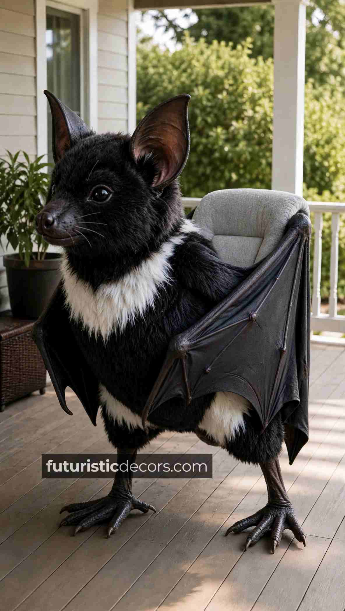 giant bat-shaped chairs